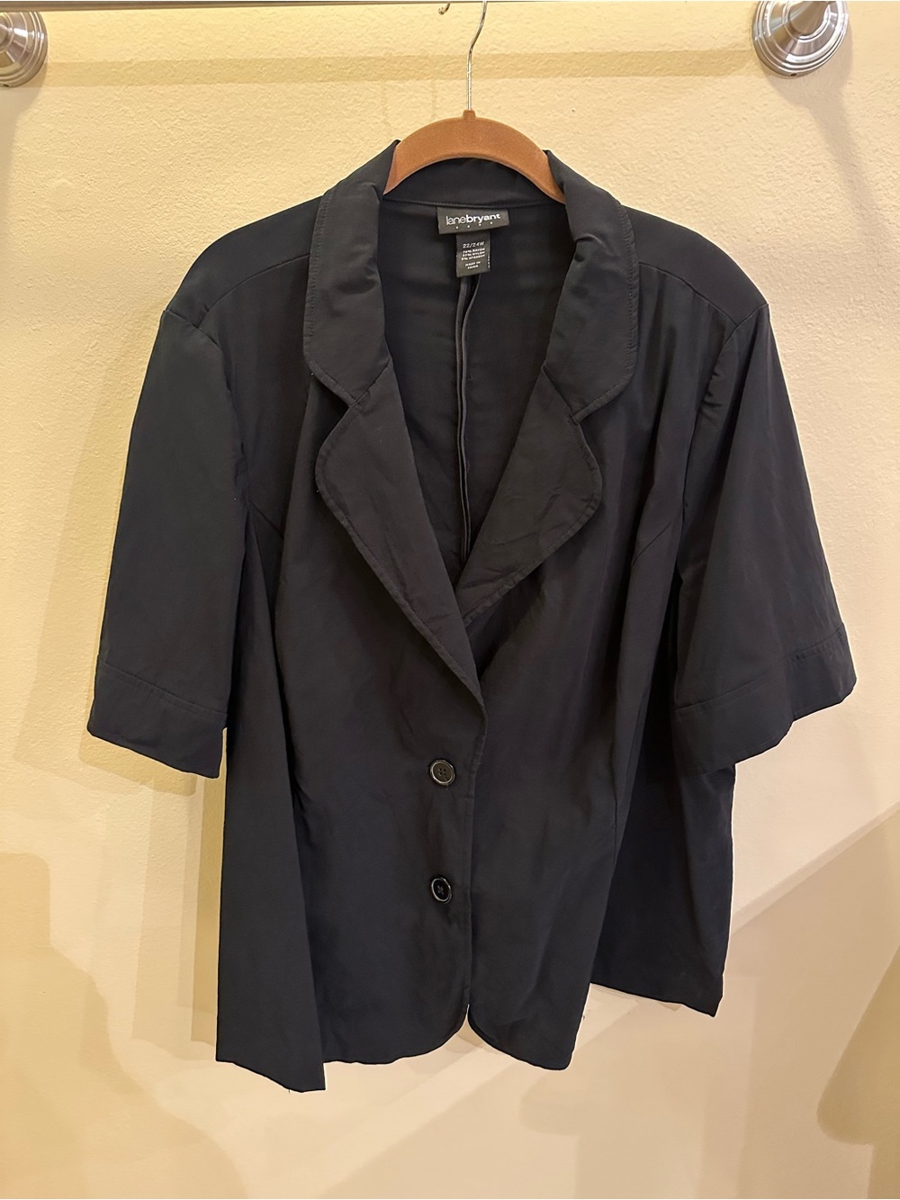 Black Short-Sleeve Blazer Jacket